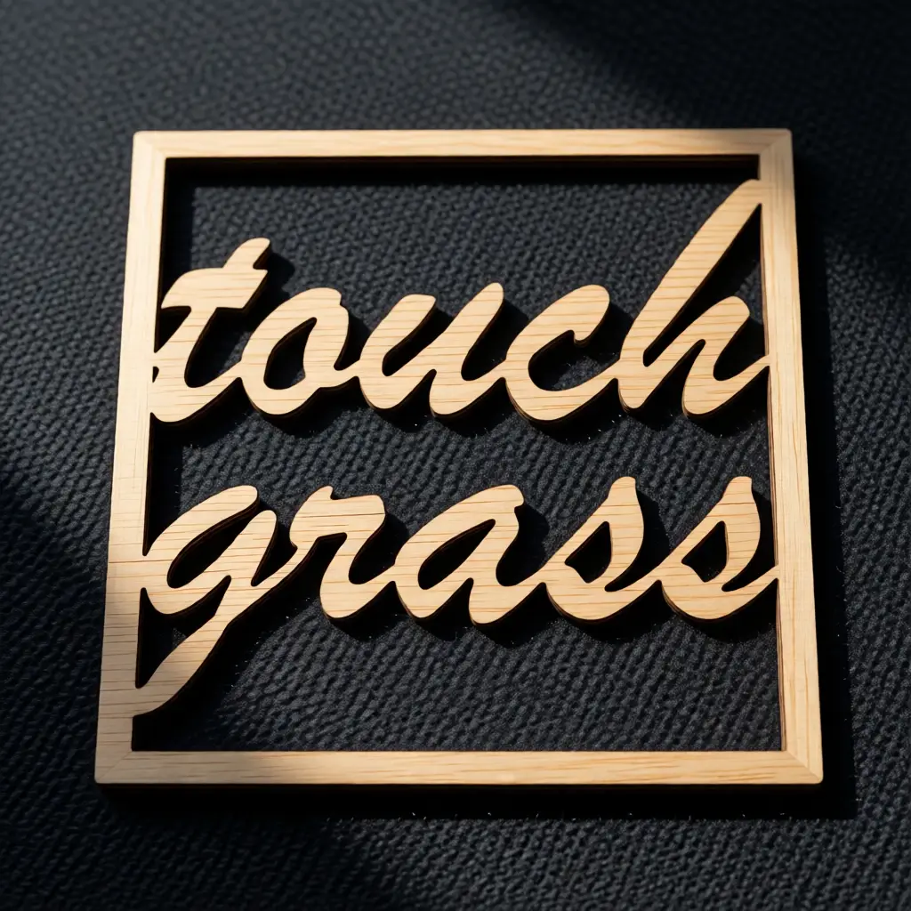 "Touch Grass" Frame Word Art