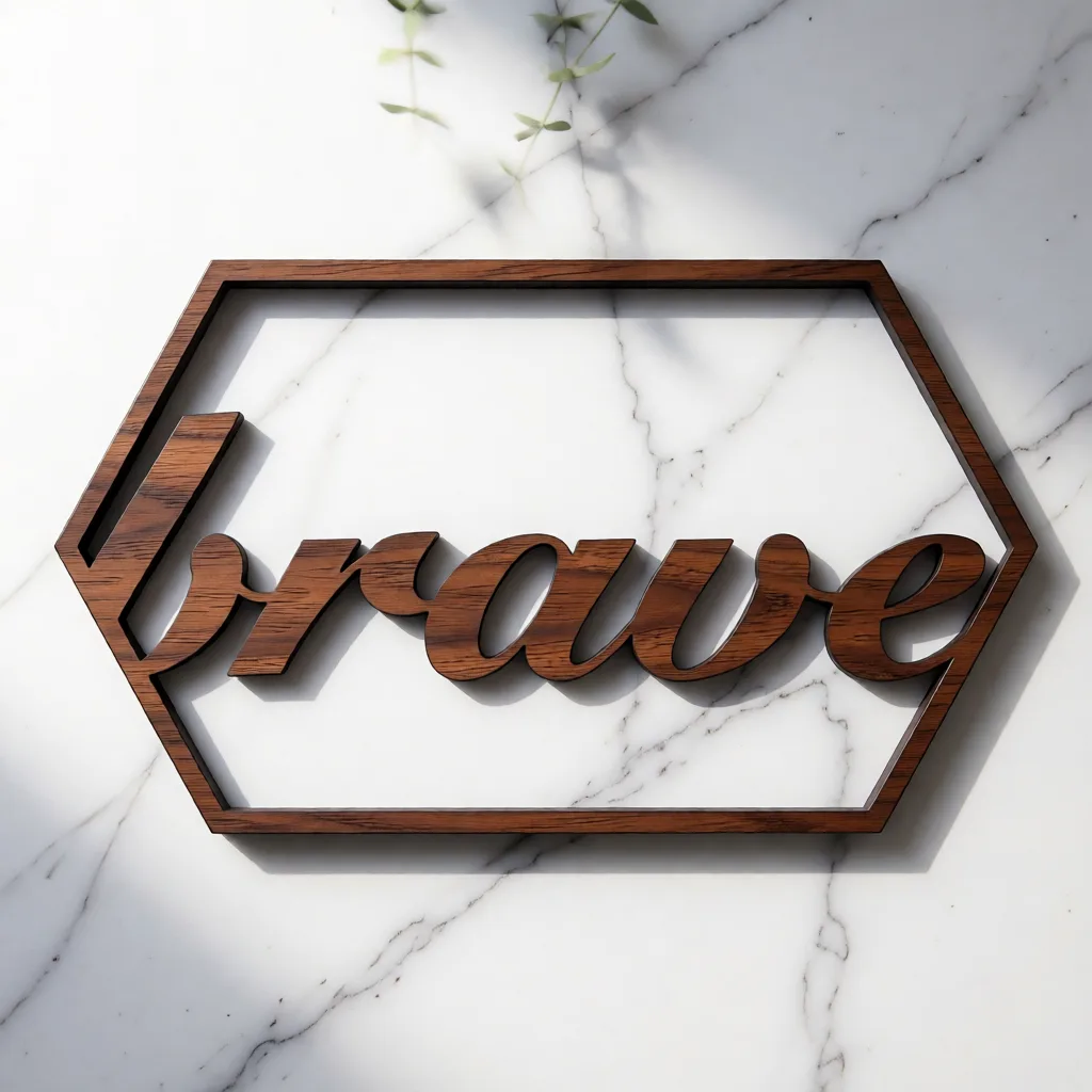 "Brave" Framed Wall Word